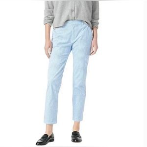 J. Crew Blue and White Striped Straight Leg Pants